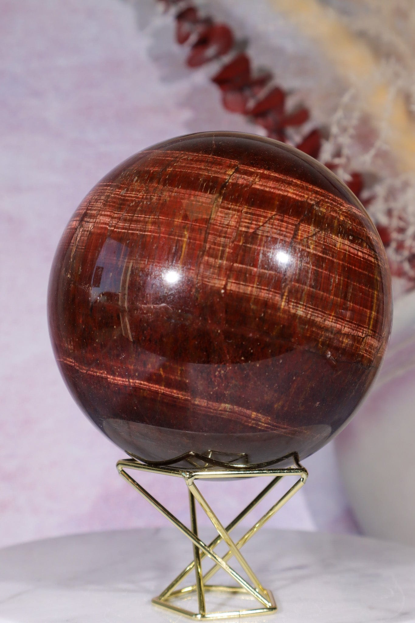 Red Tigers Eye Sphere 1.3kg Spheres Tali & Loz