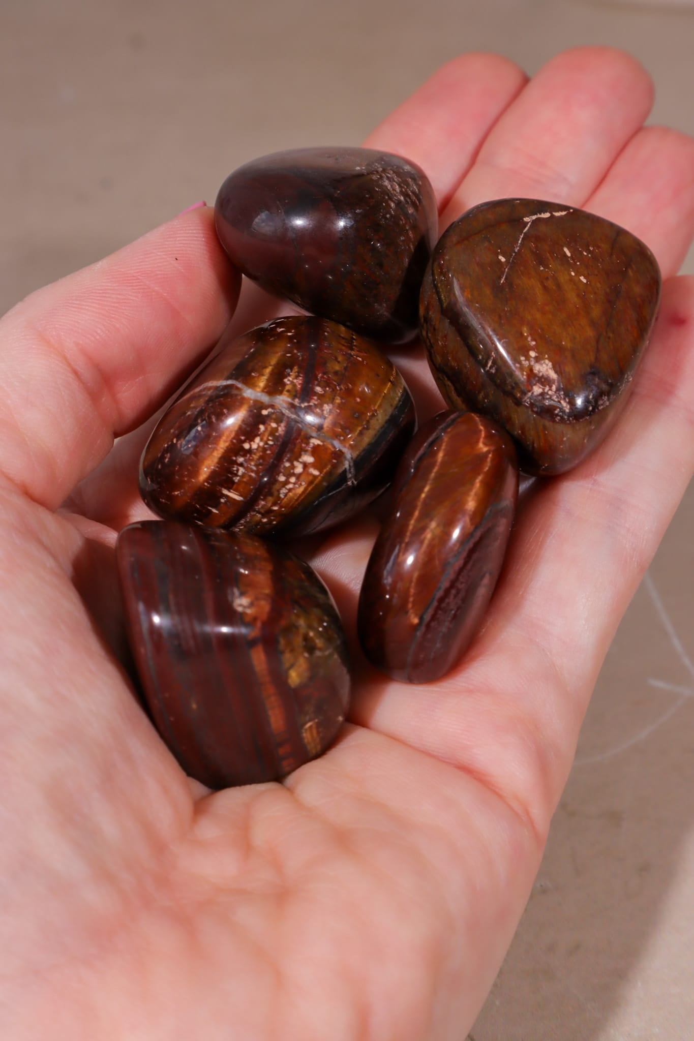 Red Tigers Eye Tumblestones | Large 25-35mm | Intuitively Chosen Tumblestones Tali & Loz Crystals