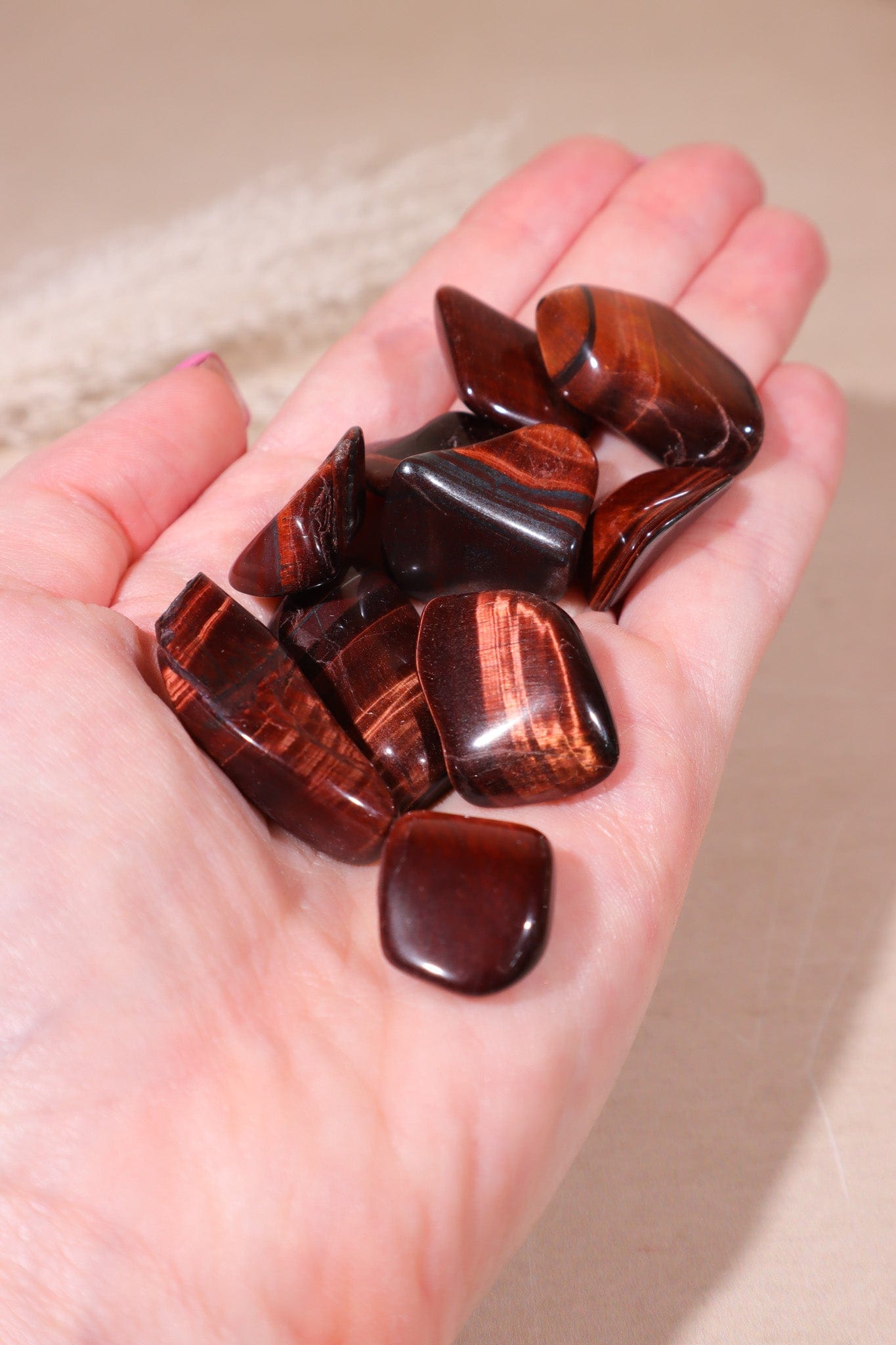 Red Tigers Eye Tumblestones Small 20-30 mm - Tali & Loz Crystals