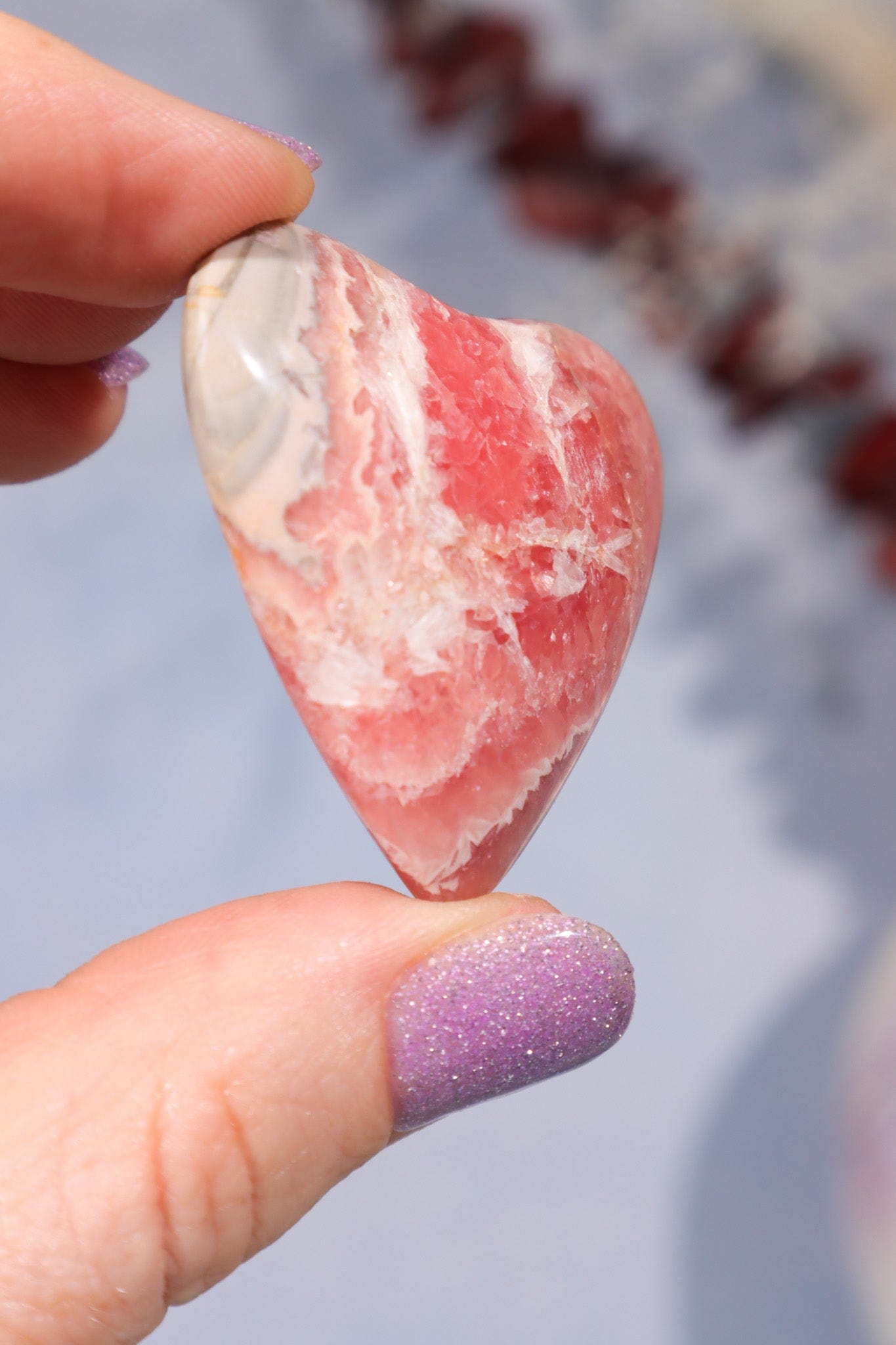 Rhodochrosite Heart 29.5gr Hearts Tali & Loz Crystals