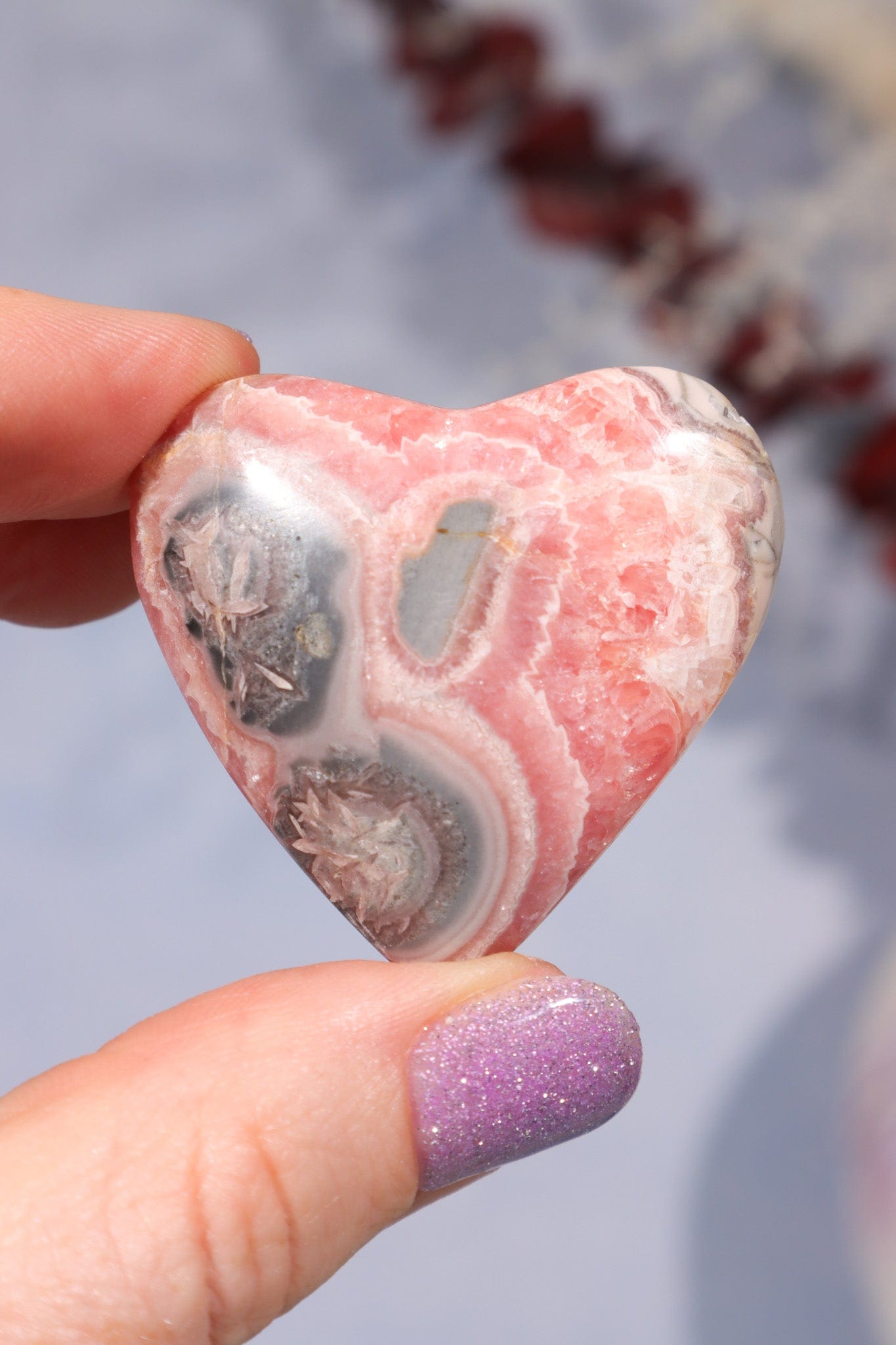Rhodochrosite Heart 29.5gr Hearts Tali & Loz Crystals
