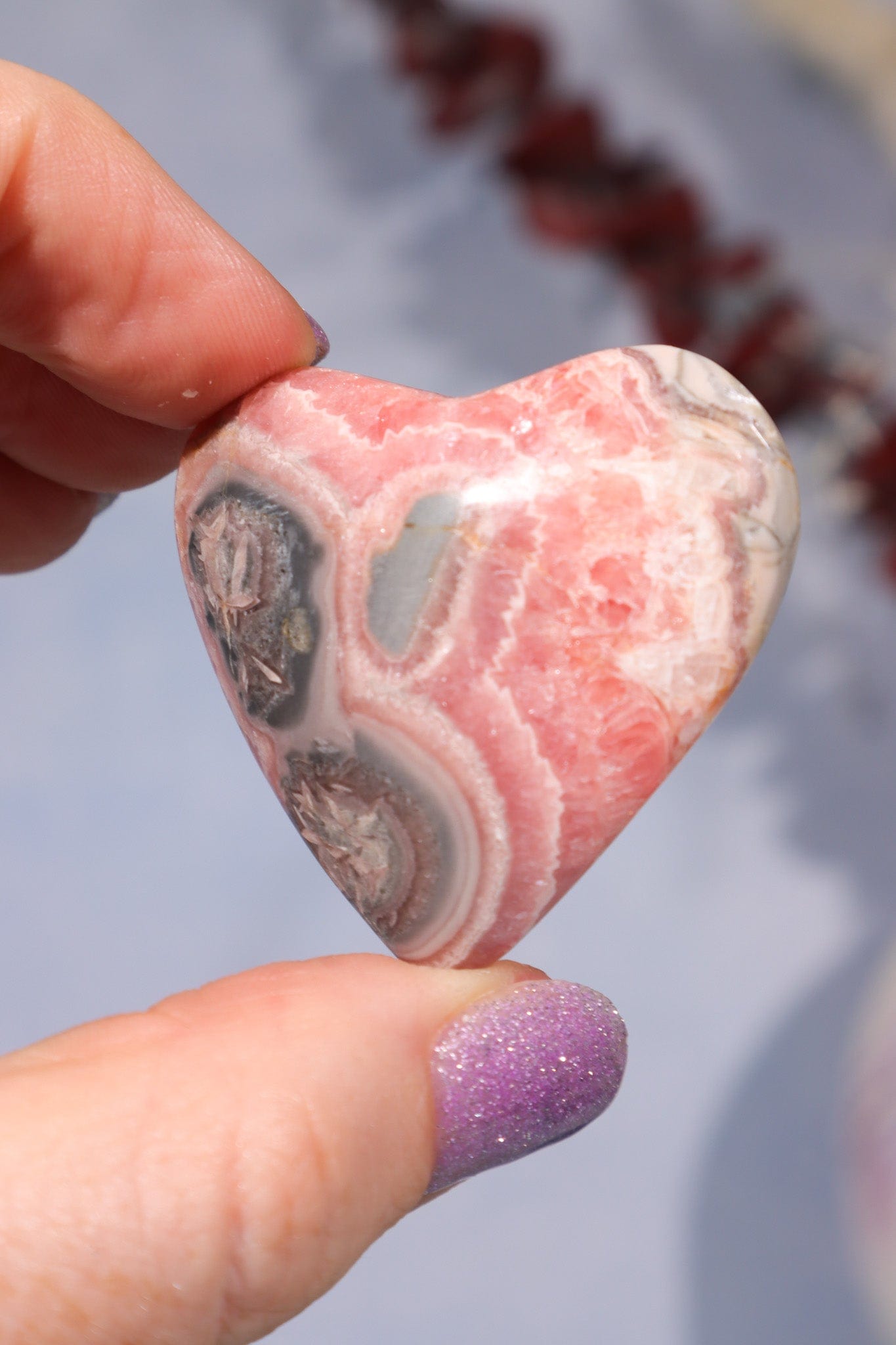 Rhodochrosite Heart 29.5gr Hearts Tali & Loz Crystals