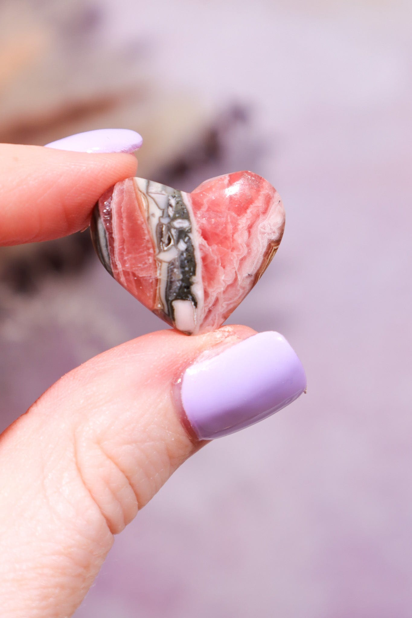 Rhodochrosite Heart With Hematite 7gr Hearts Tali & Loz Crystals