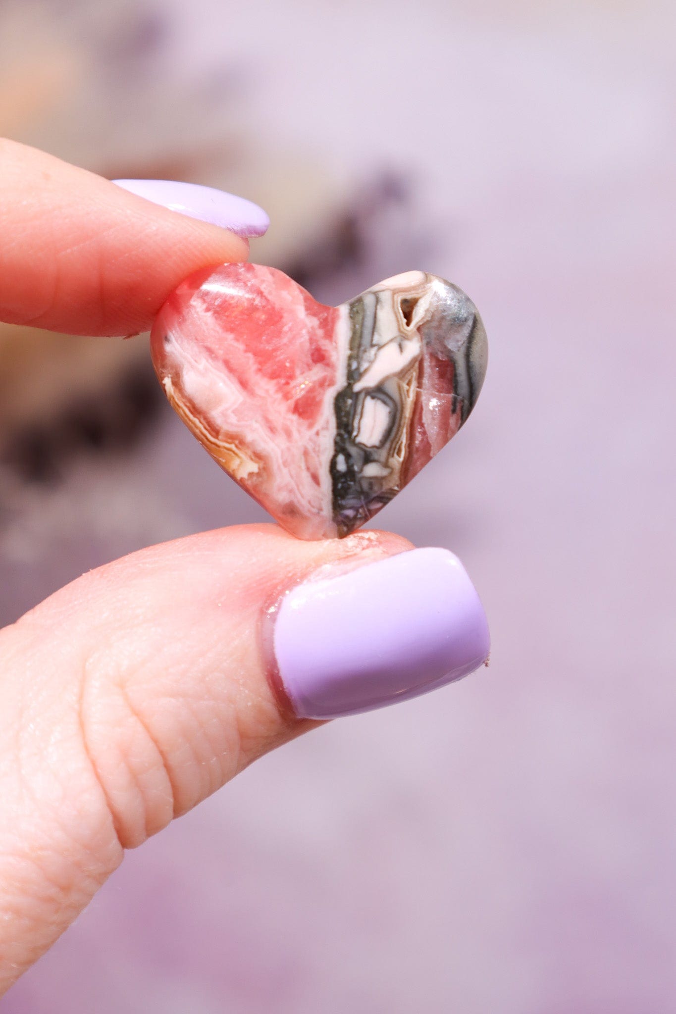 Rhodochrosite Heart With Hematite 7gr Hearts Tali & Loz Crystals