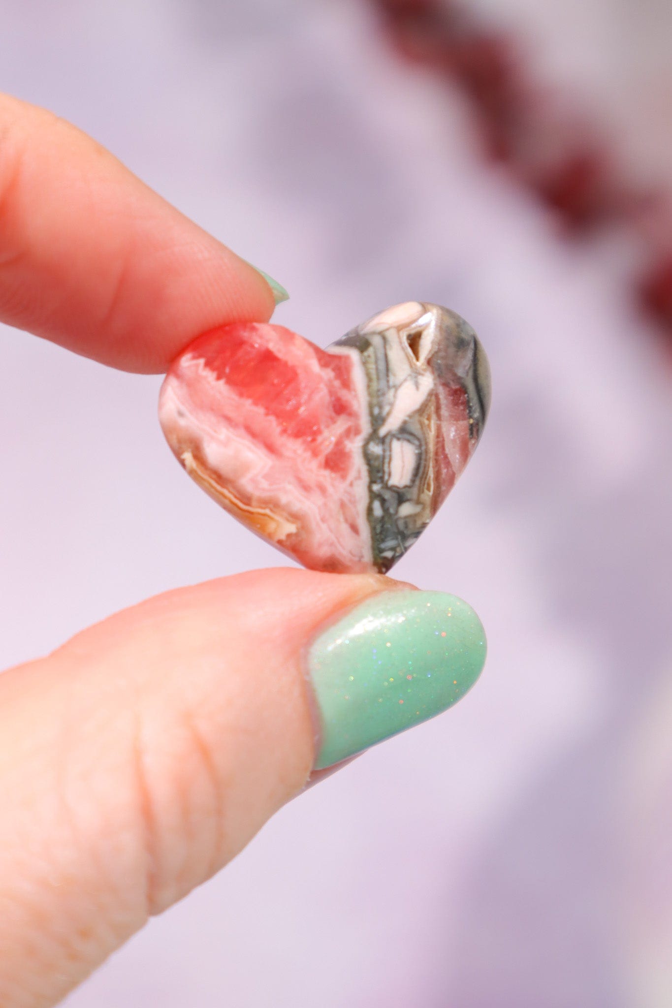 Rhodochrosite Heart With Hematite 7gr Hearts Tali & Loz Crystals
