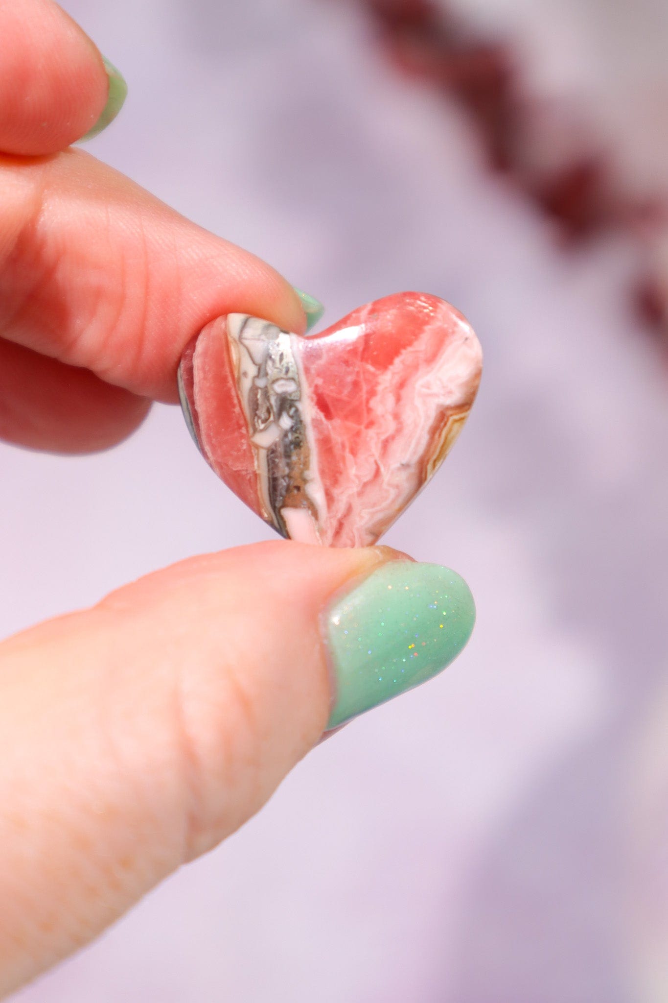 Rhodochrosite Heart With Hematite 7gr Hearts Tali & Loz Crystals