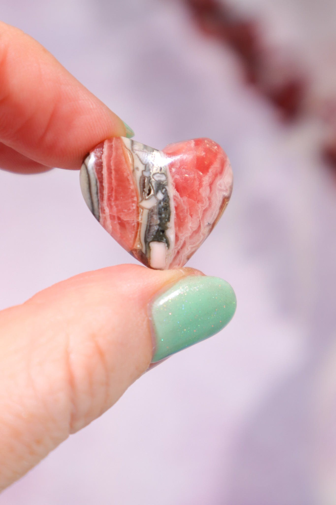 Rhodochrosite Heart With Hematite 7gr Hearts Tali & Loz Crystals