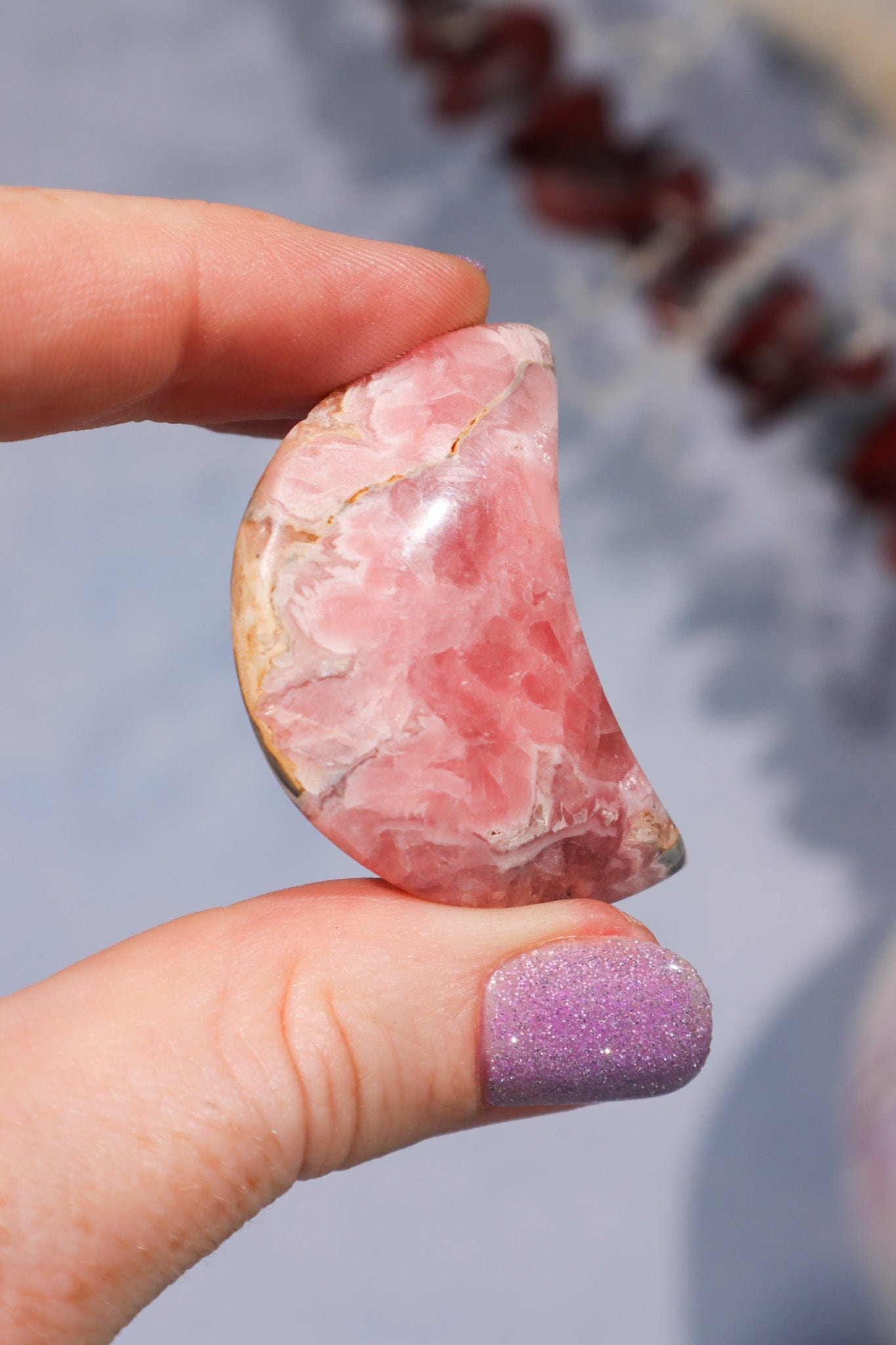Rhodochrosite Moon 22.9gr Moons Tali & Loz Crystals