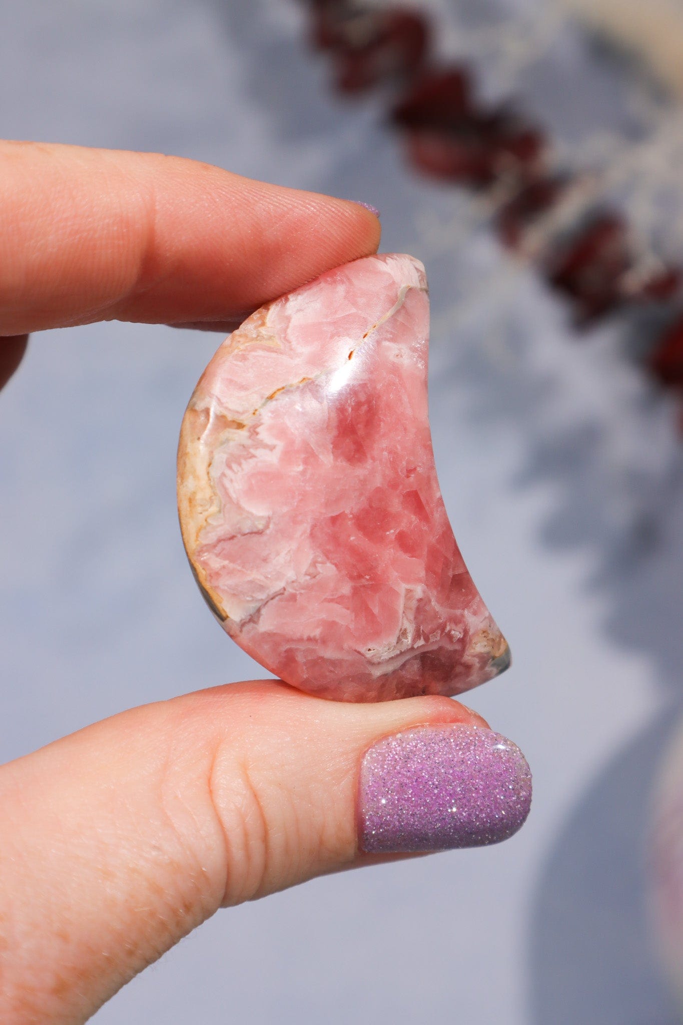 Rhodochrosite Moon 22.9gr Moons Tali & Loz Crystals