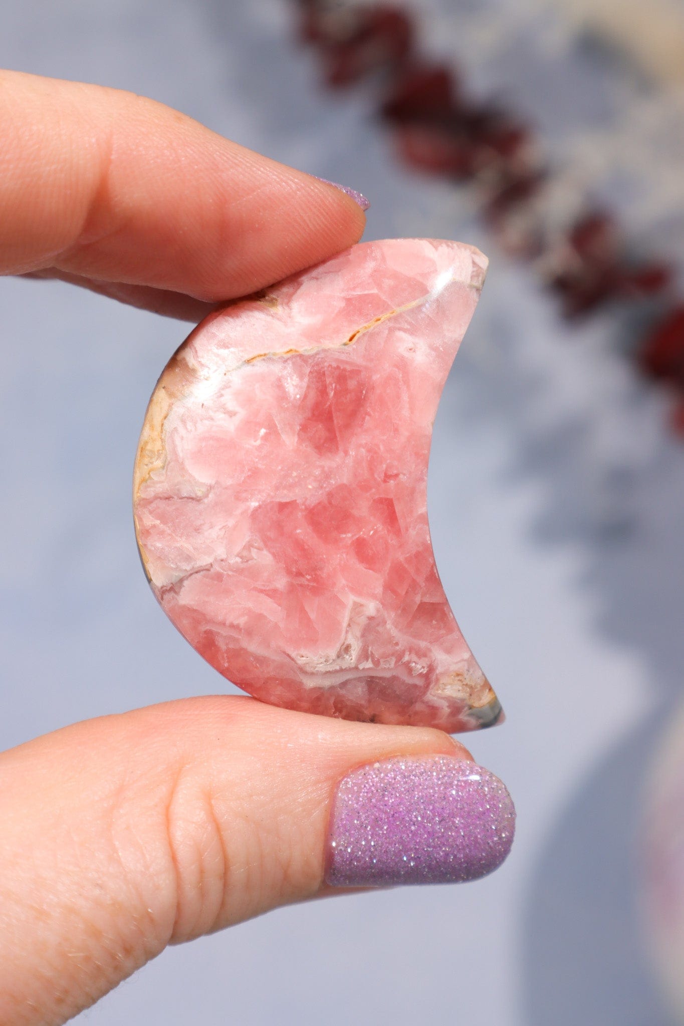 Rhodochrosite Moon 22.9gr Moons Tali & Loz Crystals