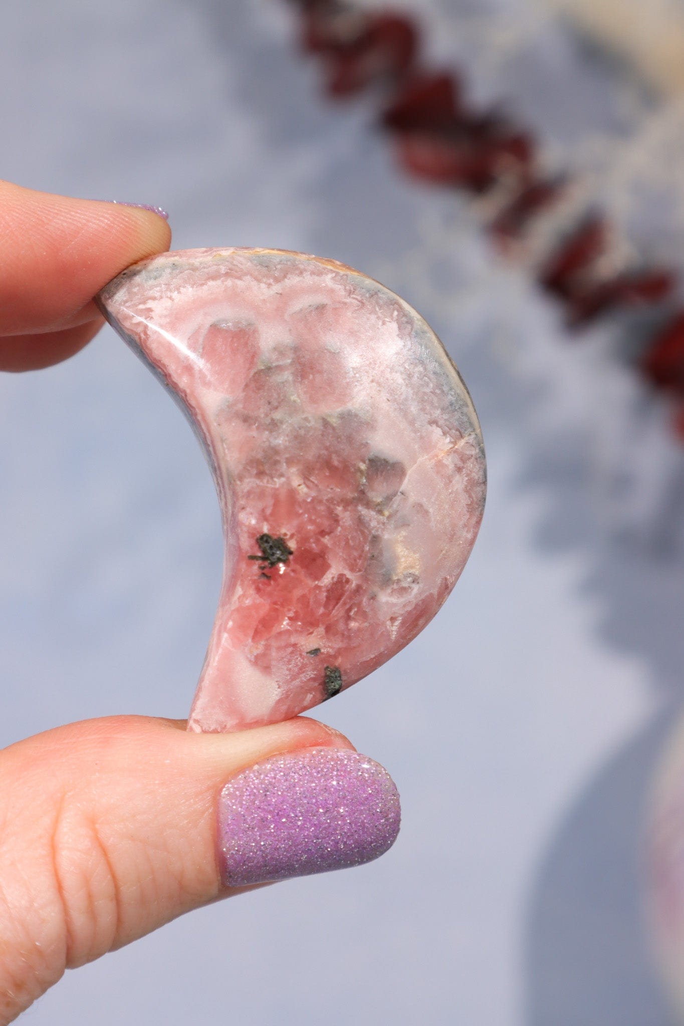 Rhodochrosite Moon 22.9gr Moons Tali & Loz Crystals
