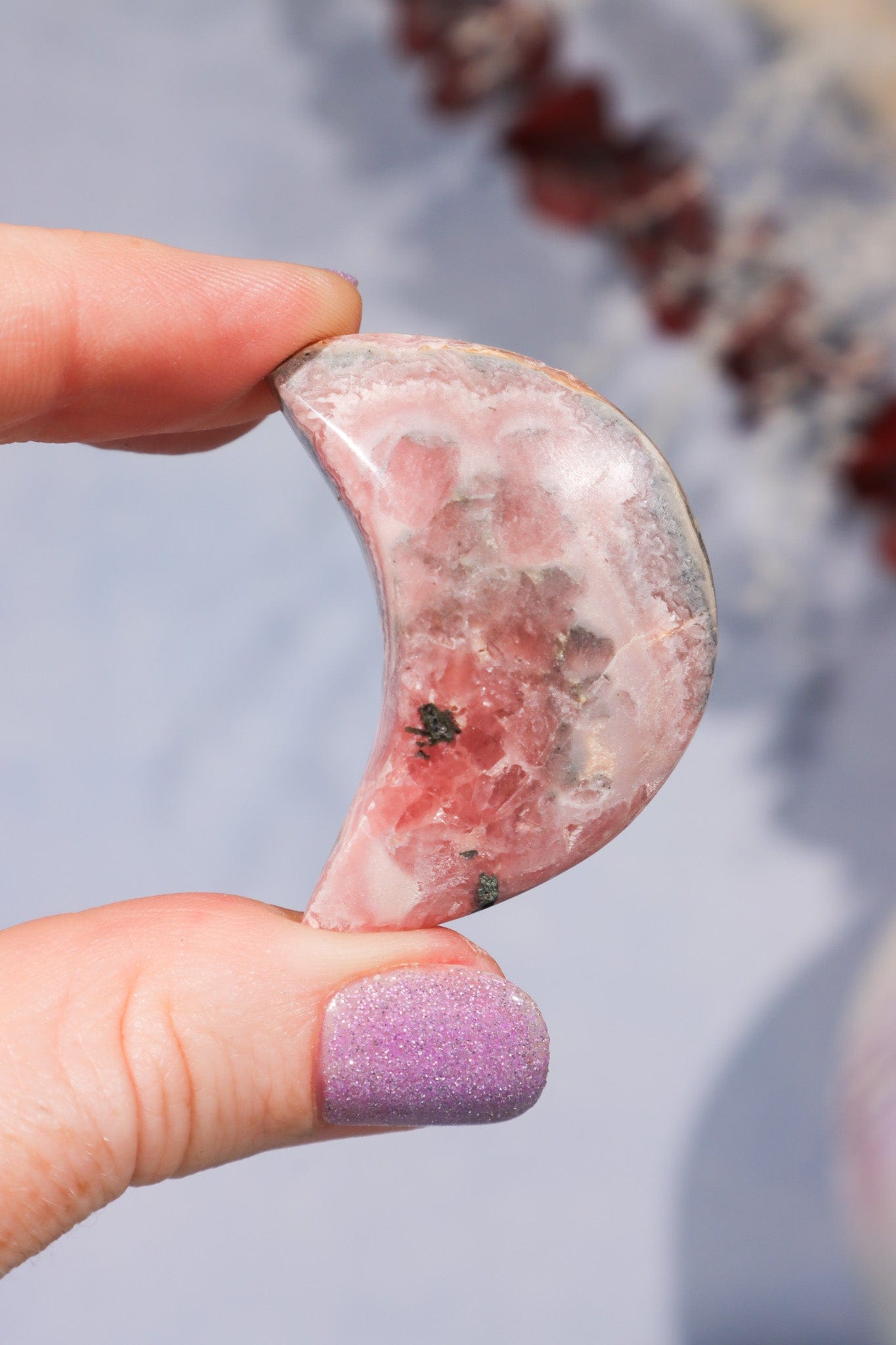 Rhodochrosite Moon 22.9gr Moons Tali & Loz Crystals