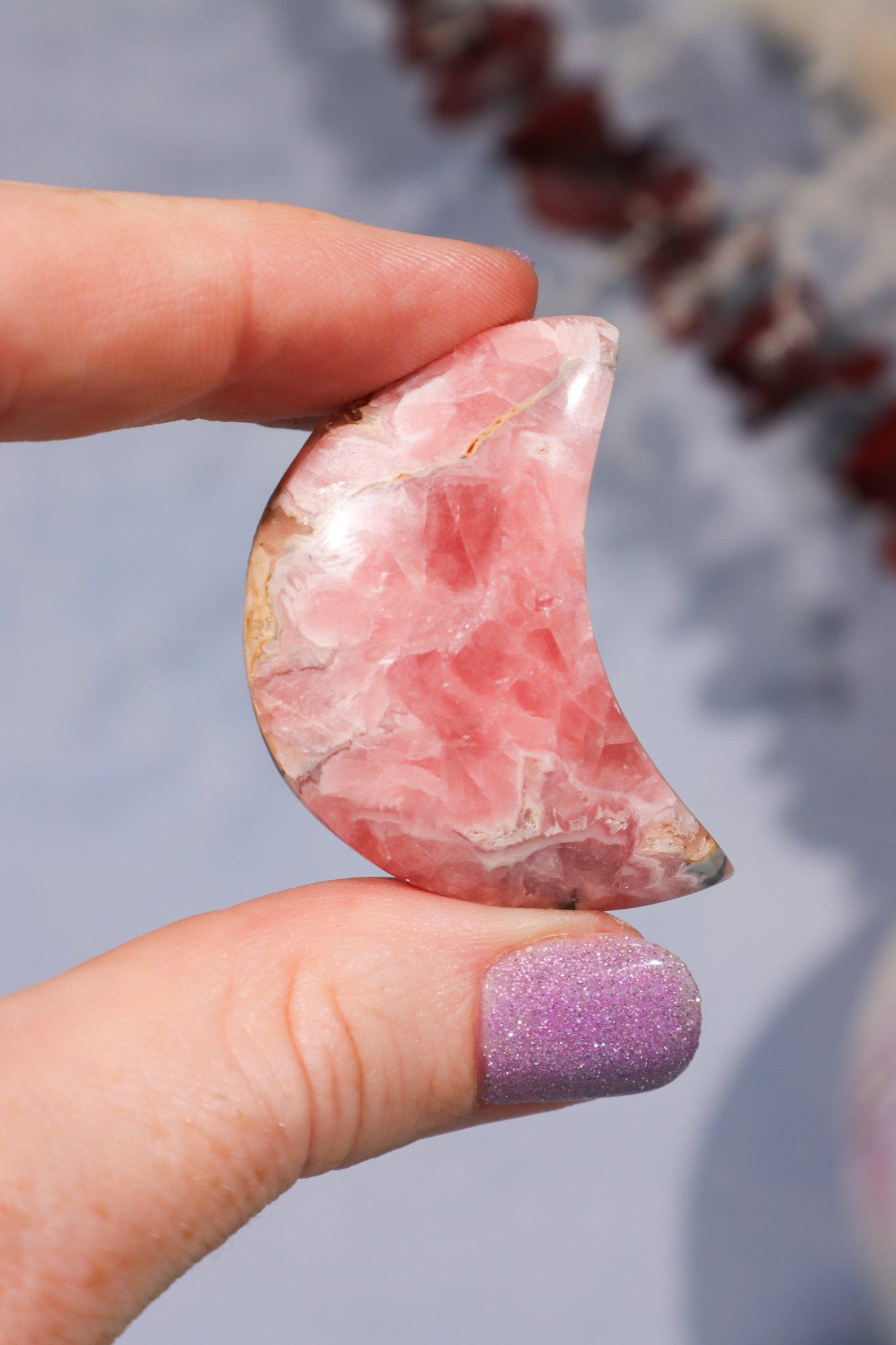 Rhodochrosite Moon 22.9gr Moons Tali & Loz Crystals