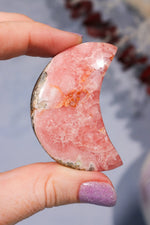 Rhodochrosite Moon With Hematite 45.9gr Moons Tali & Loz Crystals