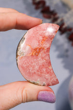 Rhodochrosite Moon With Hematite 45.9gr Moons Tali & Loz Crystals