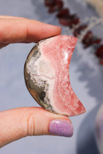 Rhodochrosite Moon With Hematite 45.9gr Moons Tali & Loz Crystals