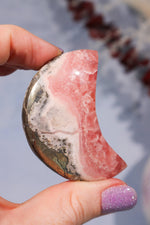 Rhodochrosite Moon With Hematite 45.9gr Moons Tali & Loz Crystals