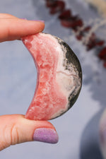 Rhodochrosite Moon With Hematite 45.9gr Moons Tali & Loz Crystals