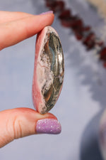 Rhodochrosite Moon With Hematite 45.9gr Moons Tali & Loz Crystals