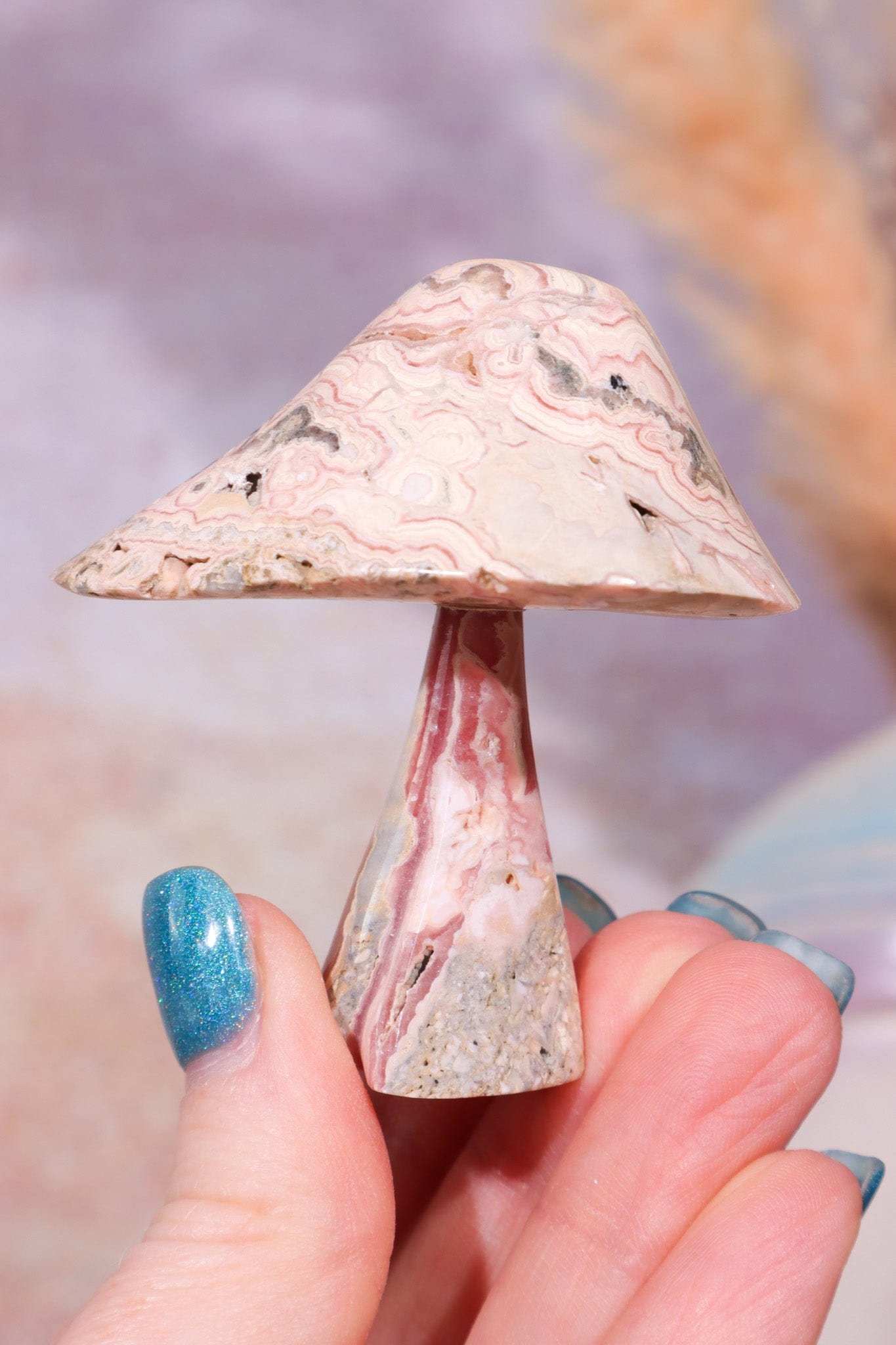 Rhodochrosite Mushroom 6cm, Sold As Seen Mushrooms Tali & Loz Crystals