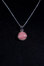 Rhodochrosite Pendant 2cm 925 Silver Pendant With Chain Jewellery Tali & Loz Crystals