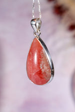 Rhodochrosite Pendant 3.6cm 925 Silver Pendant With Chain Jewellery Tali & Loz Crystals