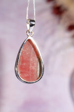 Rhodochrosite Pendant 3.6cm 925 Silver Pendant With Chain Jewellery Tali & Loz Crystals