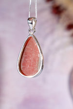 Rhodochrosite Pendant 3.6cm 925 Silver Pendant With Chain Jewellery Tali & Loz Crystals