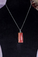 Rhodochrosite Pendant 3.7cm 925 Silver Pendant With Chain Jewellery Tali & Loz Crystals