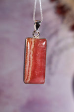 Rhodochrosite Pendant 3.7cm 925 Silver Pendant With Chain Jewellery Tali & Loz Crystals