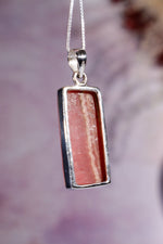 Rhodochrosite Pendant 3.7cm 925 Silver Pendant With Chain Jewellery Tali & Loz Crystals