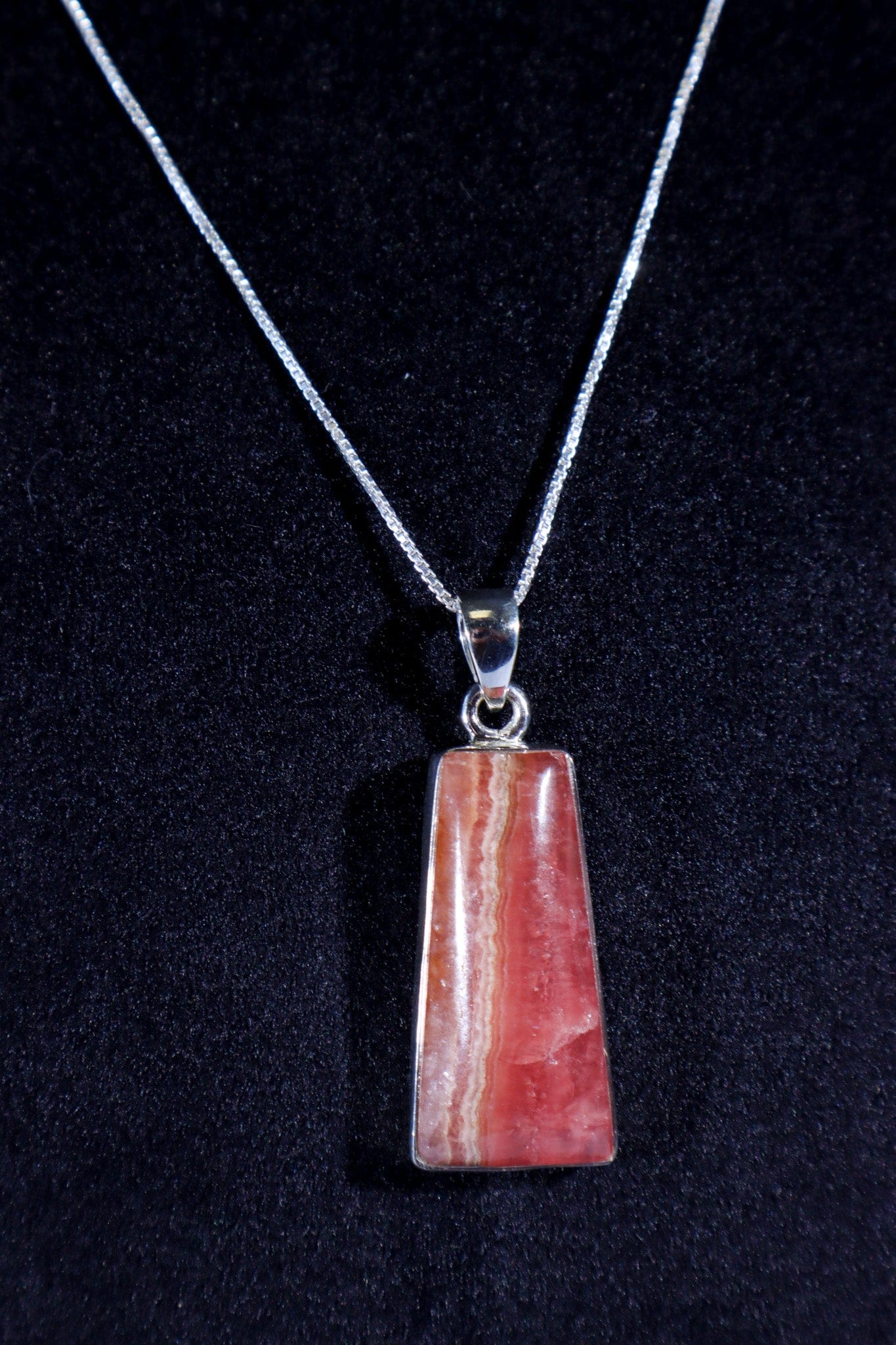 Rhodochrosite Pendant 3.7cm 925 Silver Pendant With Chain Jewellery Tali & Loz Crystals