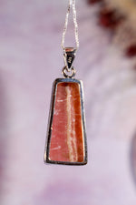 Rhodochrosite Pendant 3.7cm 925 Silver Pendant With Chain Jewellery Tali & Loz Crystals
