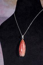 Rhodochrosite Pendant 5cm 925 Silver Pendant With Chain Jewellery Tali & Loz Crystals