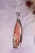 Rhodochrosite Pendant 5cm 925 Silver Pendant With Chain Jewellery Tali & Loz Crystals