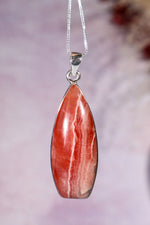 Rhodochrosite Pendant 5cm 925 Silver Pendant With Chain Jewellery Tali & Loz Crystals