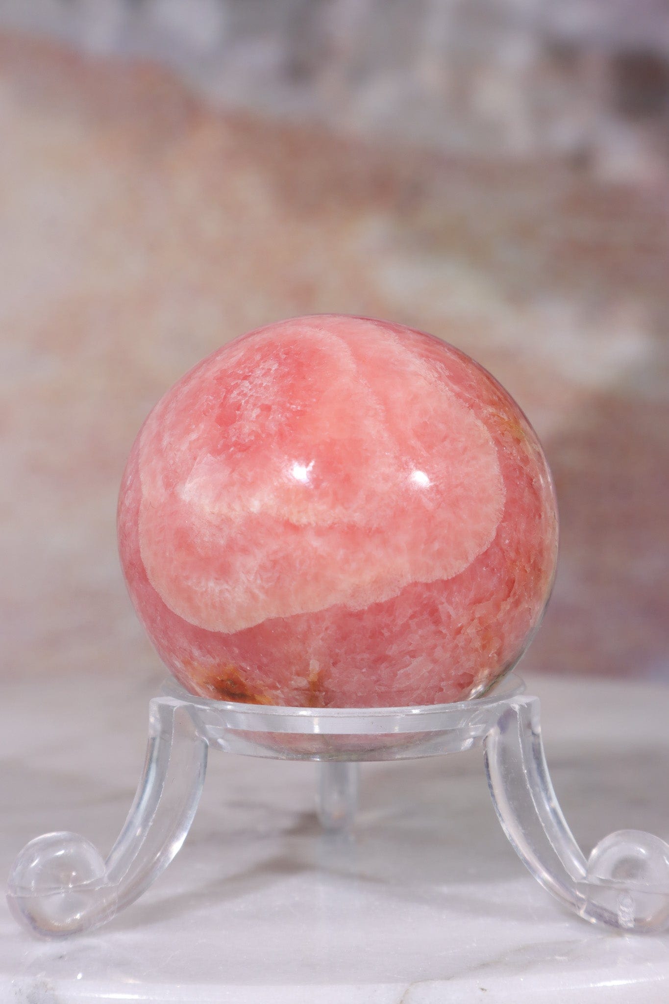 Rhodochrosite Sphere 102gr , Sold as Seen Spheres Tali & Loz Crystals