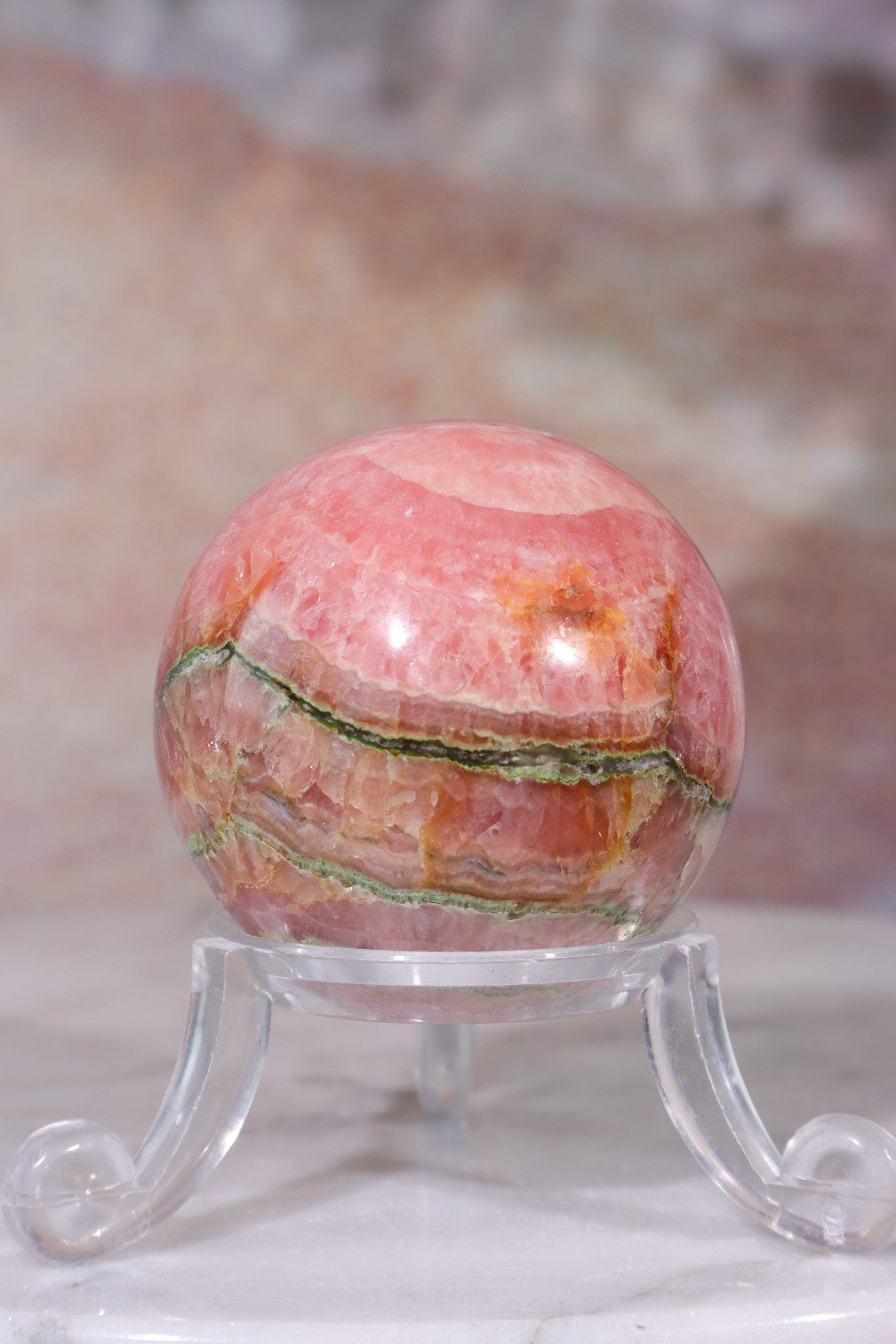 Rhodochrosite Sphere 102gr , Sold as Seen Spheres Tali & Loz Crystals