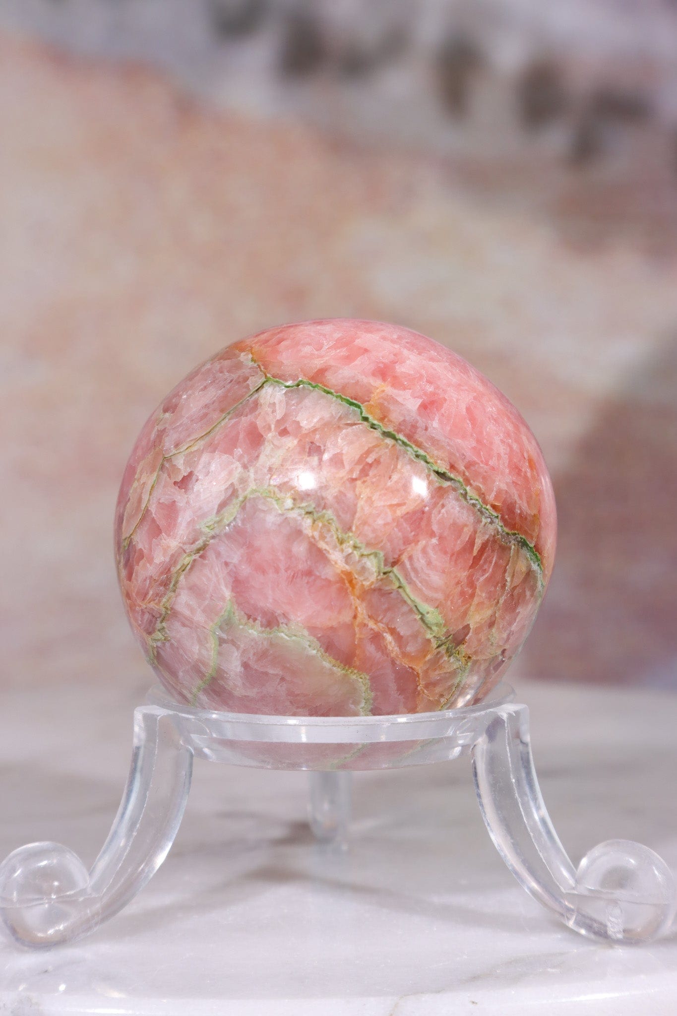 Rhodochrosite Sphere 102gr , Sold as Seen Spheres Tali & Loz Crystals