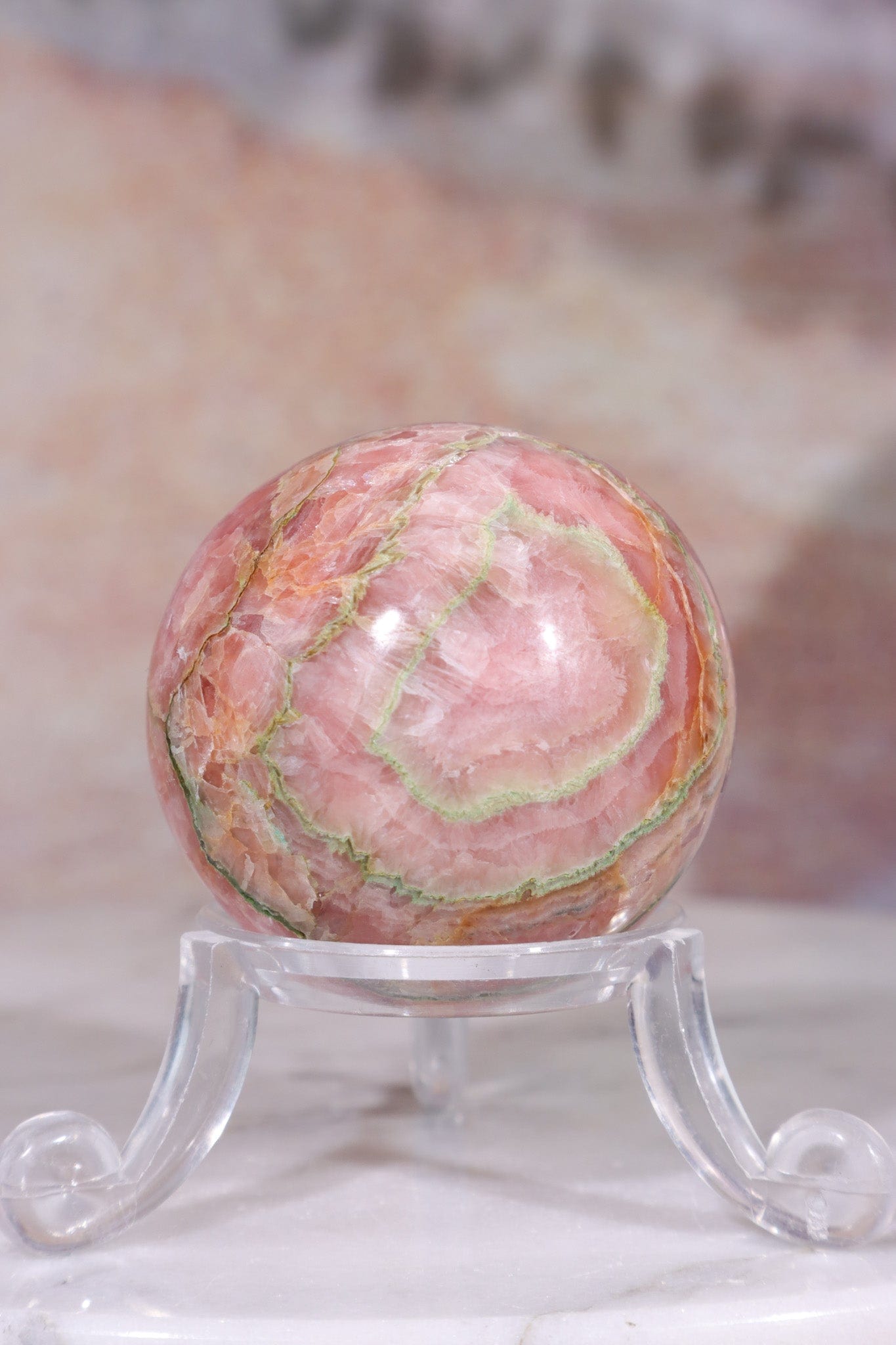 Rhodochrosite Sphere 102gr , Sold as Seen Spheres Tali & Loz Crystals