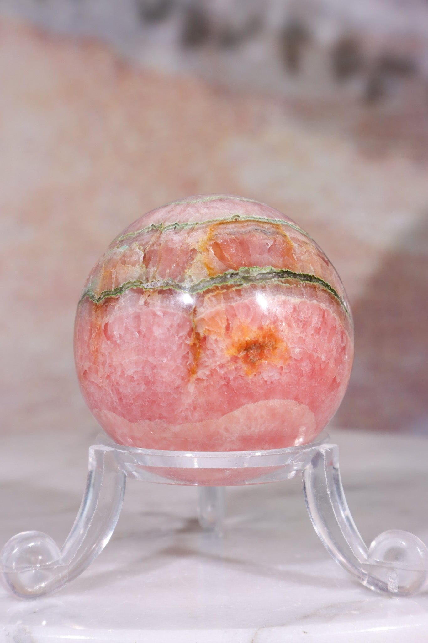 Rhodochrosite Sphere 102gr , Sold as Seen Spheres Tali & Loz Crystals