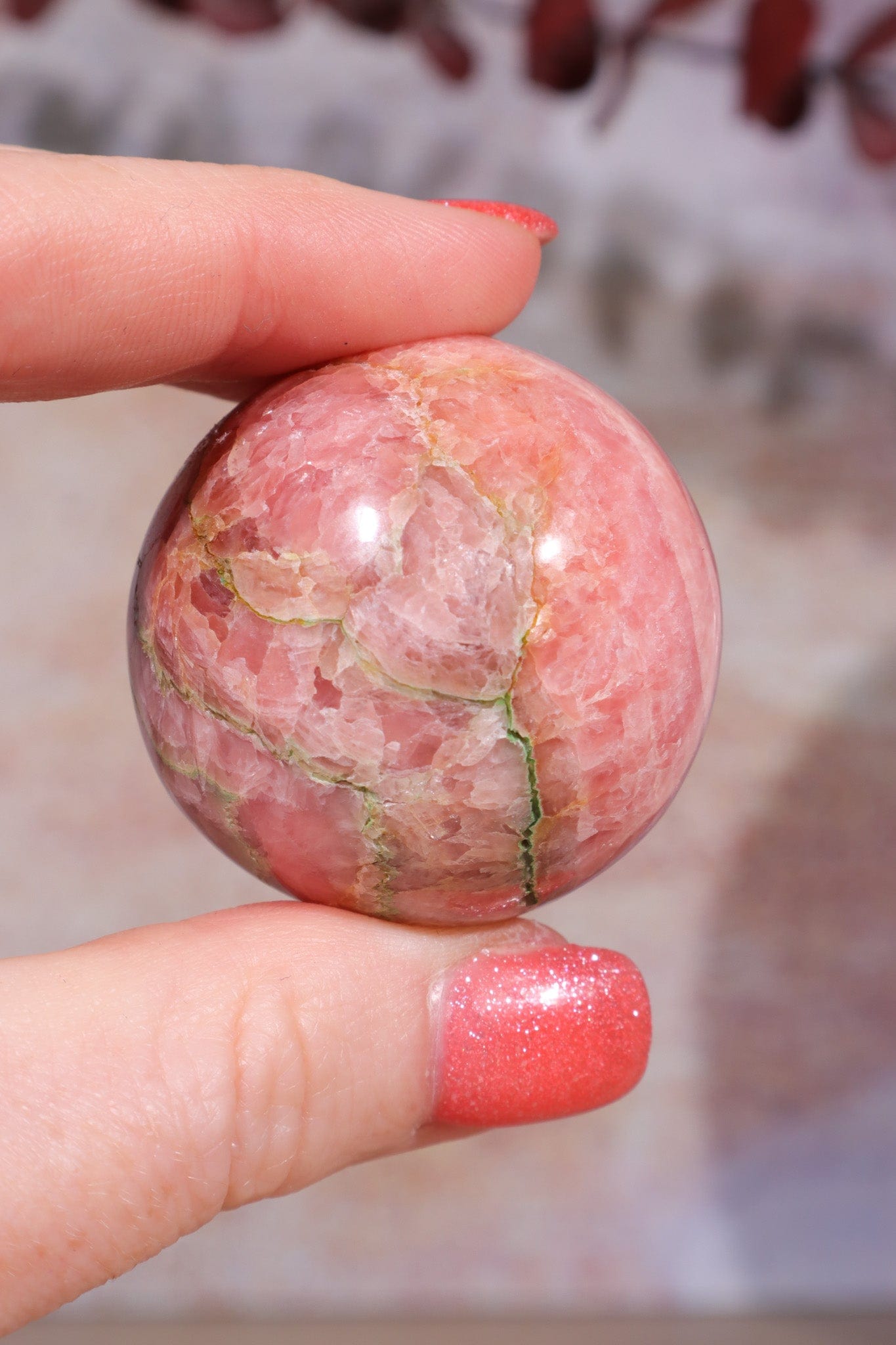 Rhodochrosite Sphere 102gr , Sold as Seen Spheres Tali & Loz Crystals