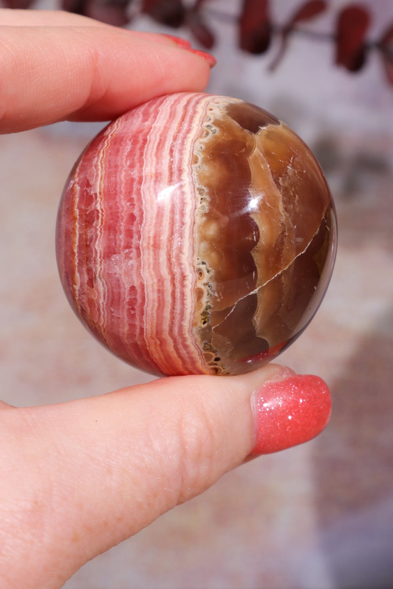 Rhodochrosite Sphere 155gr , Sold as Seen Spheres Tali & Loz Crystals