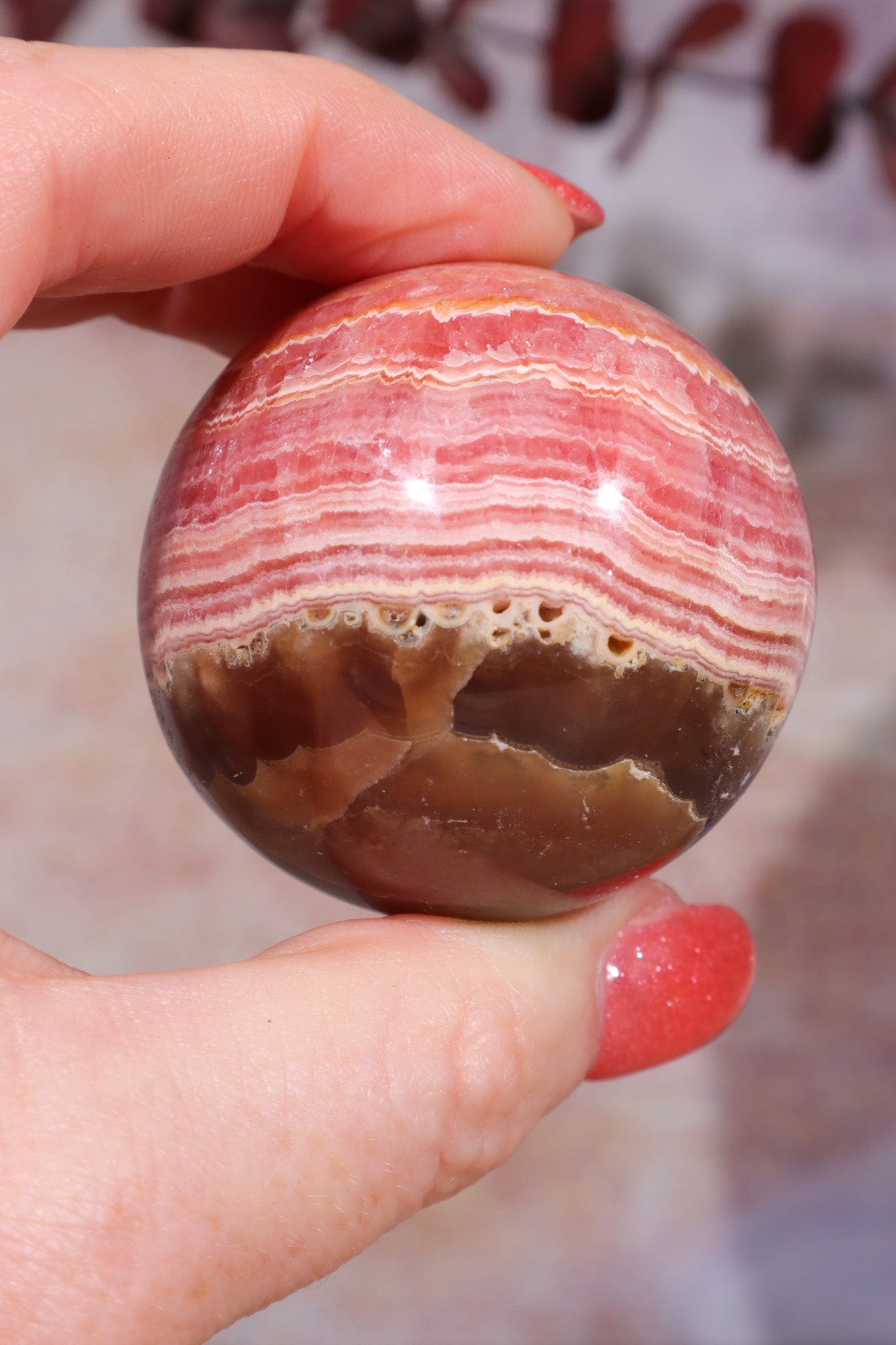 Rhodochrosite Sphere 155gr , Sold as Seen Spheres Tali & Loz Crystals