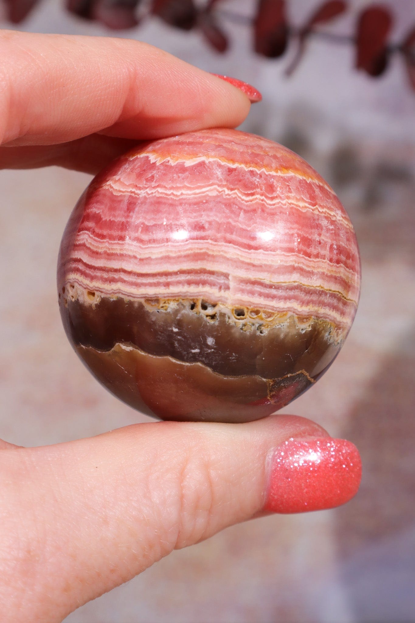 Rhodochrosite Sphere 155gr , Sold as Seen Spheres Tali & Loz Crystals