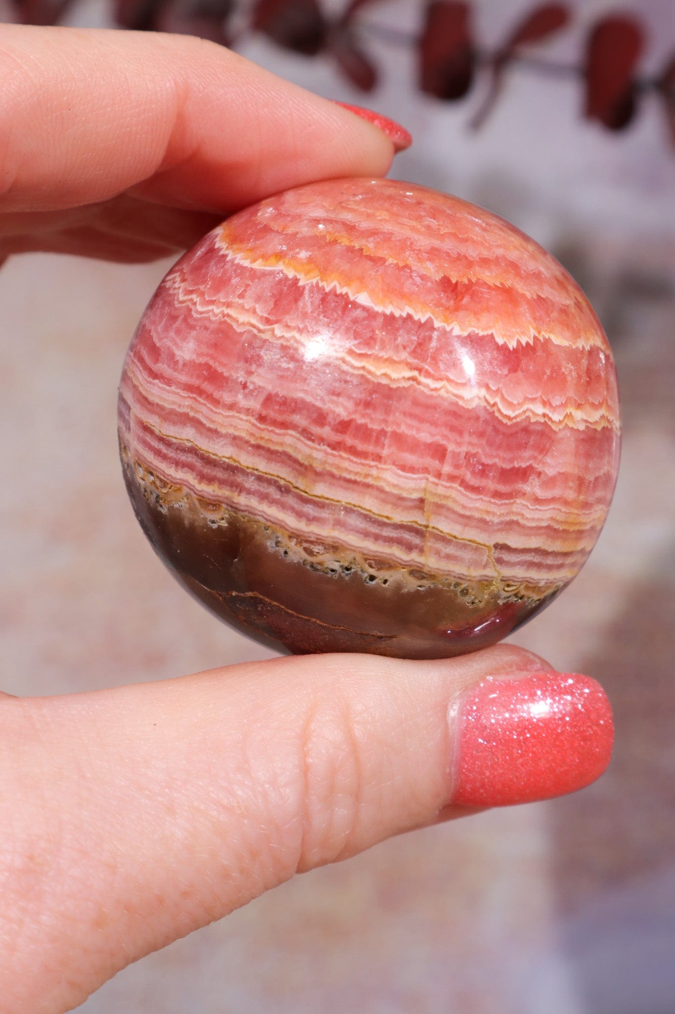 Rhodochrosite Sphere 155gr , Sold as Seen Spheres Tali & Loz Crystals