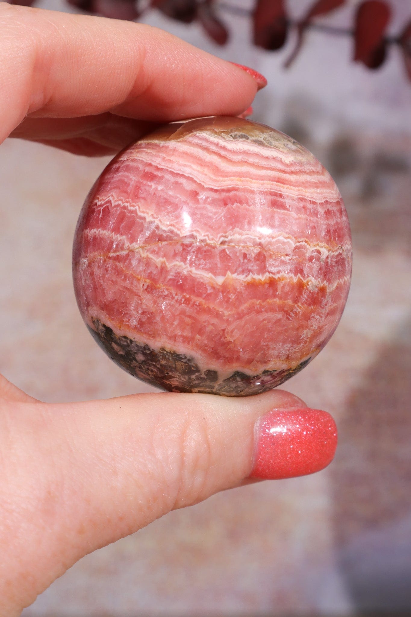 Rhodochrosite Sphere 170gr , Sold as Seen Spheres Tali & Loz Crystals