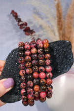Rhodonite Beaded Bracelet 24gr (Bead Size 0.8cm), Intuitively Chosen Bracelets Tali & Loz Crystals