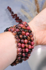 Rhodonite Beaded Bracelet 24gr (Bead Size 0.8cm), Intuitively Chosen Bracelets Tali & Loz Crystals