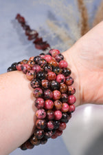 Rhodonite Beaded Bracelet 24gr (Bead Size 0.8cm), Intuitively Chosen Bracelets Tali & Loz Crystals